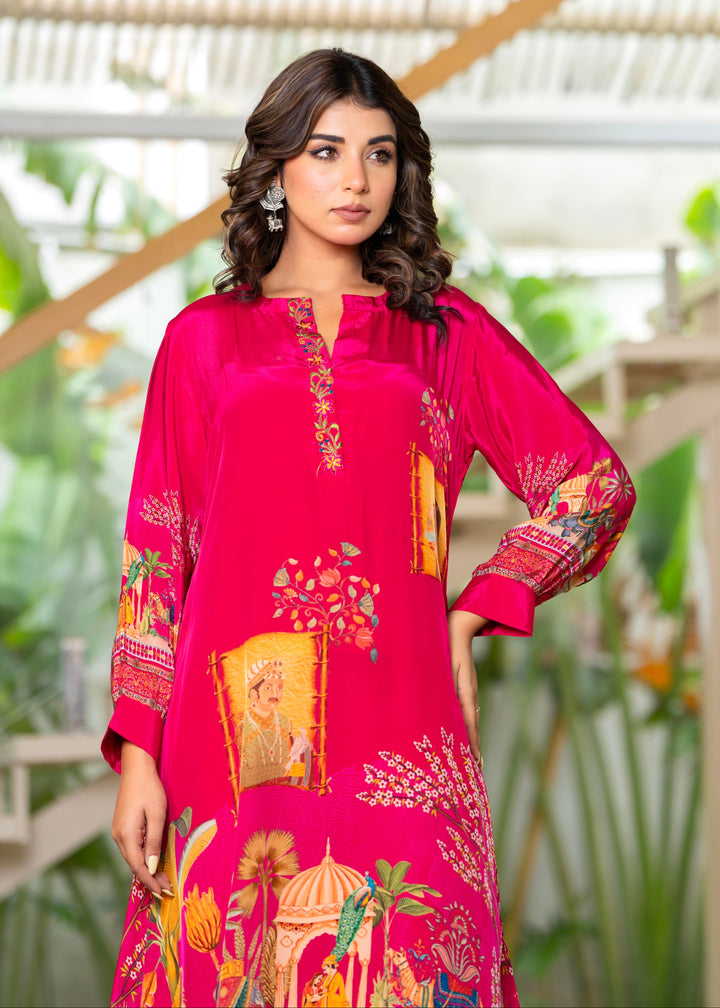 Maurya Vermillion Printed Kurta Pant Set