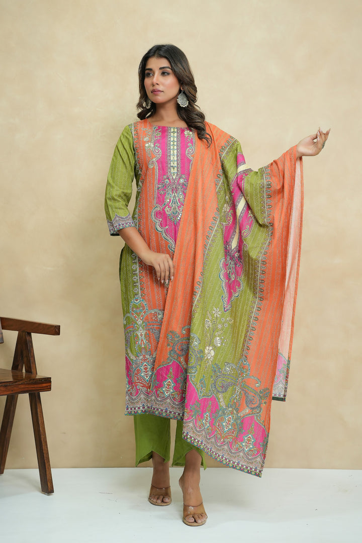Baga apricot cotton suit set