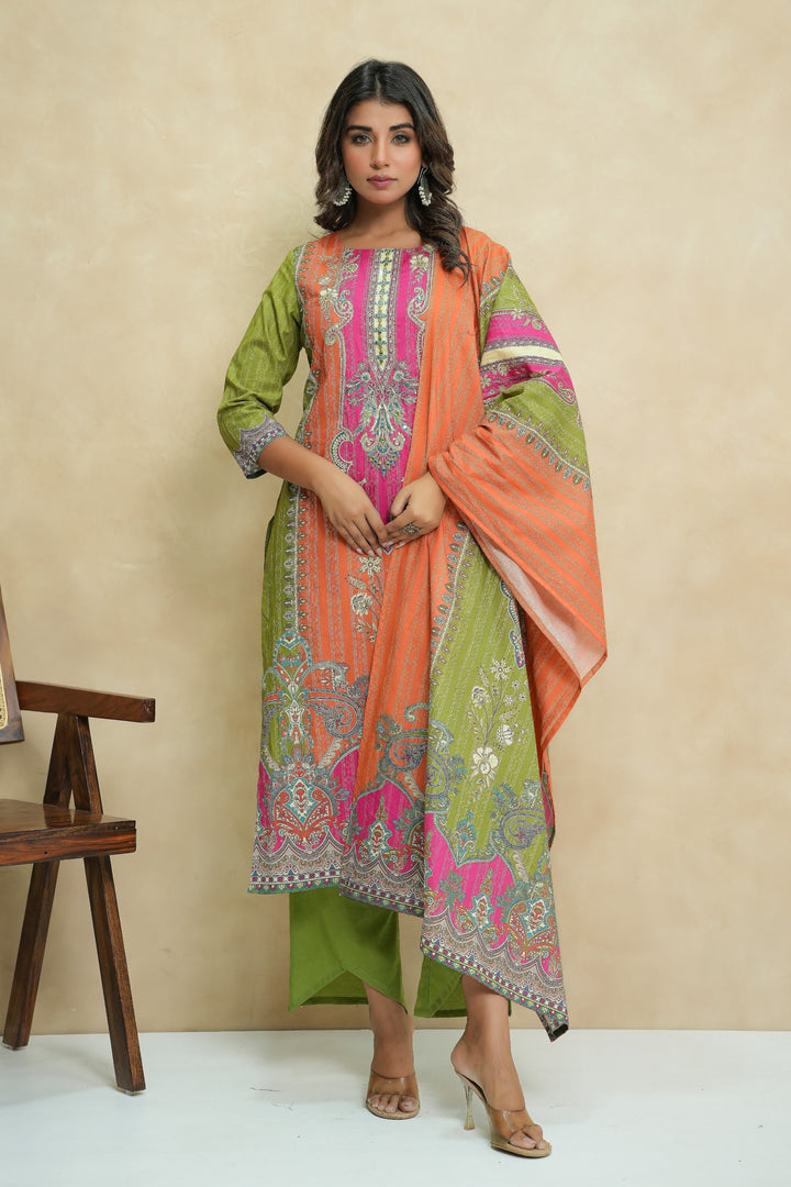 Baga apricot cotton suit set