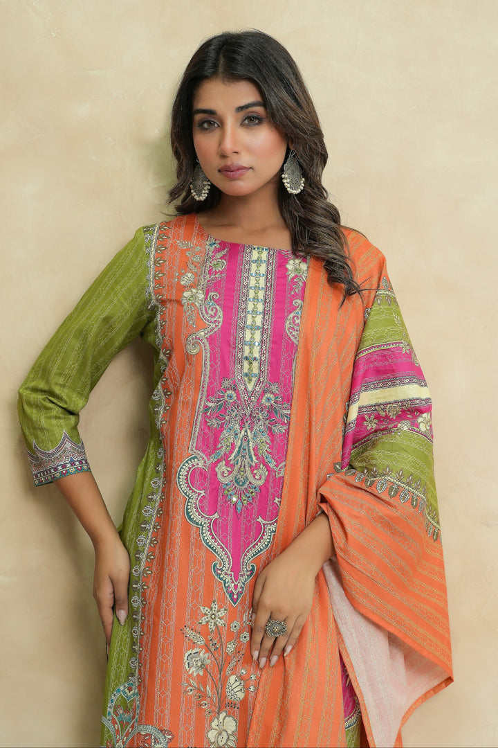 Baga apricot cotton suit set