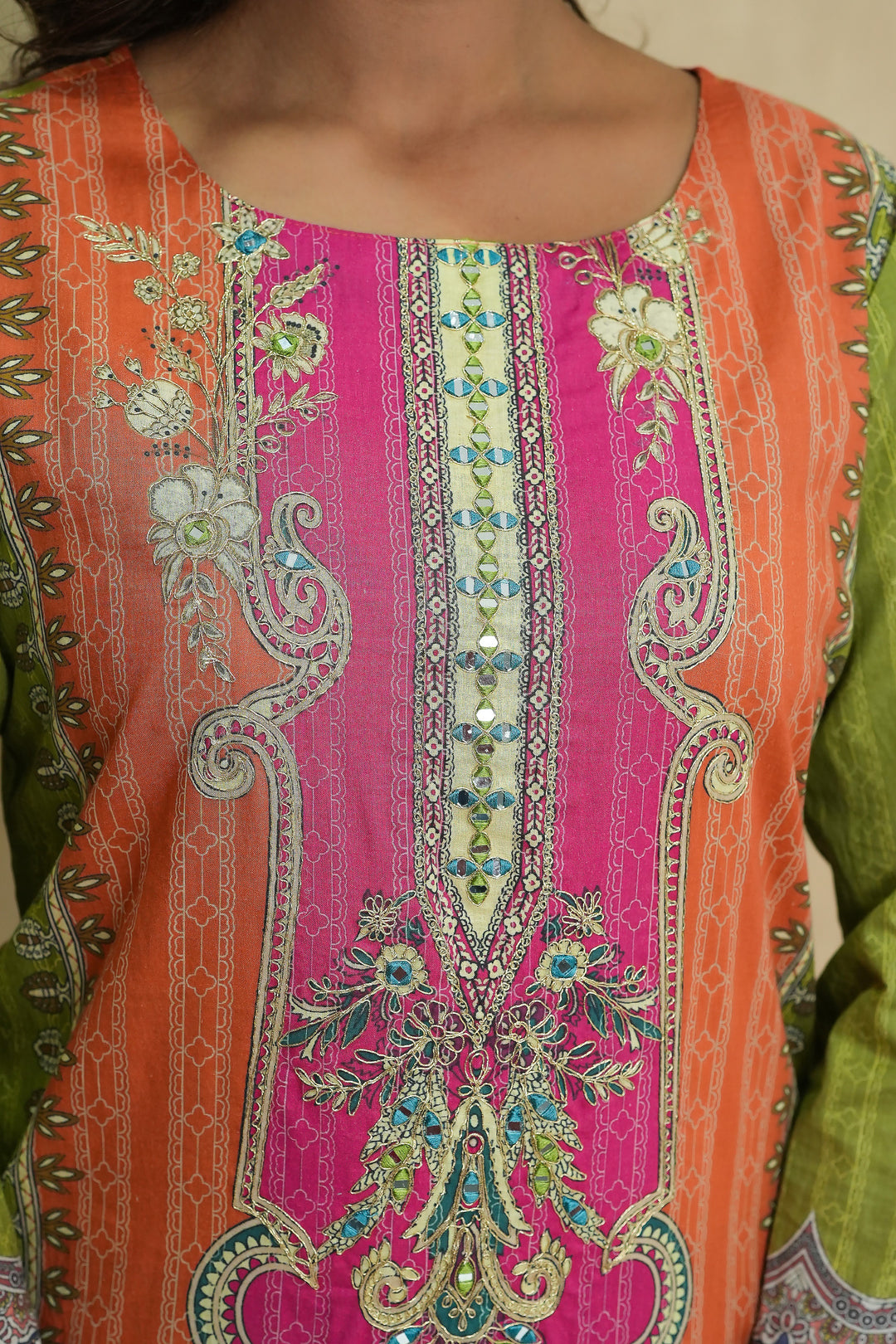 Baga apricot cotton suit set