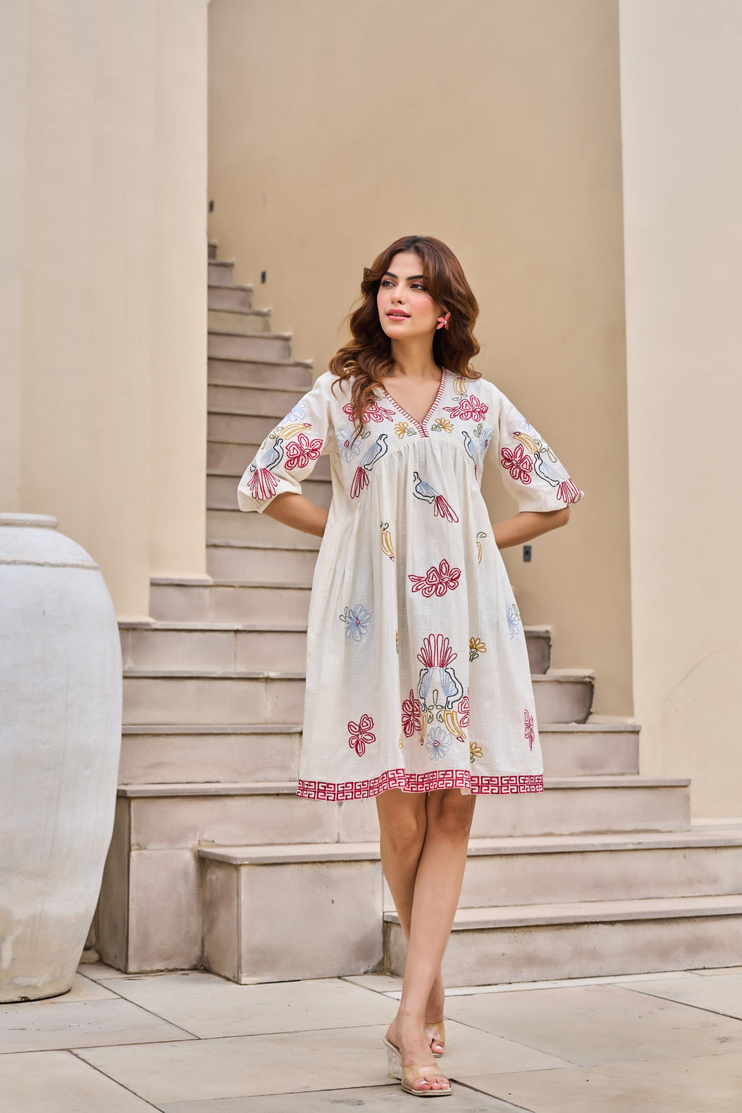 Tiara Daisy Embroidery cotton dress