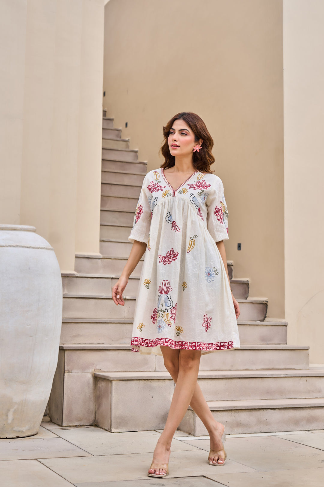 Tiara Daisy Embroidery cotton dress