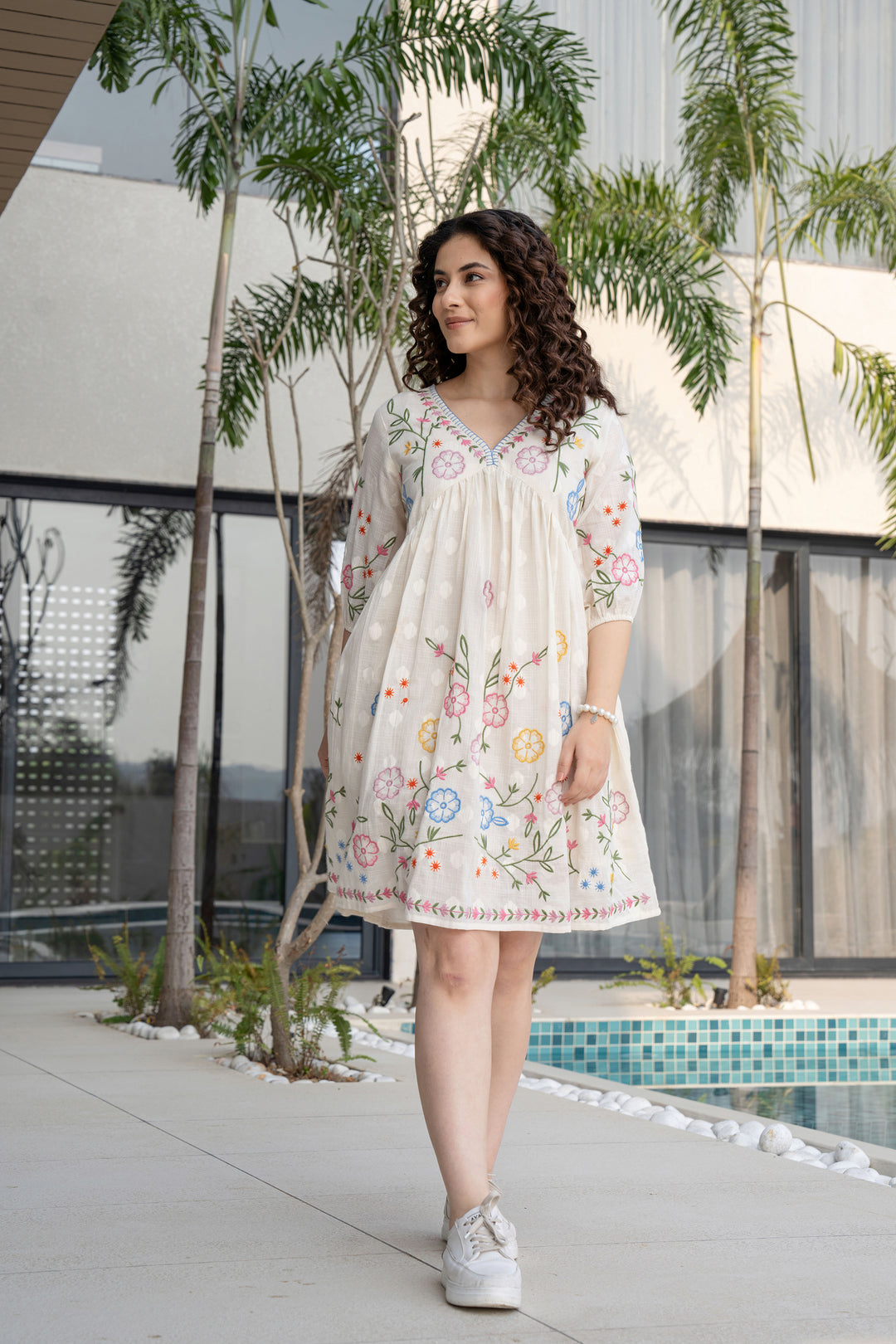 Hemal Angel Embroidery Cotton Dress