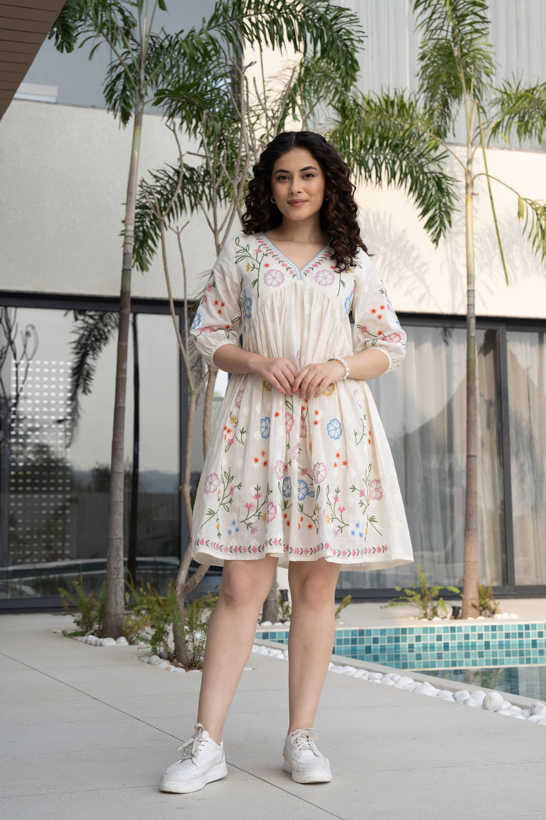 Hemal Angel Embroidery Cotton Dress