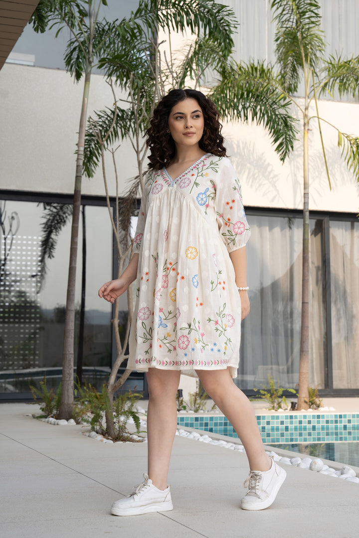 Hemal Angel Embroidery Cotton Dress