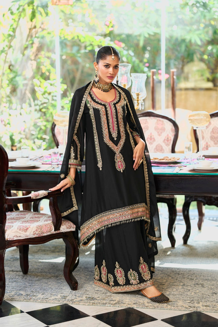 Ankisha Onyx Full Work Heavy Gharara set