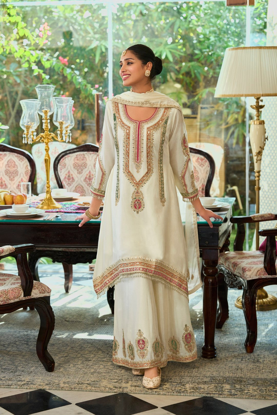 Ankisha Pearl Full work premium gharara set