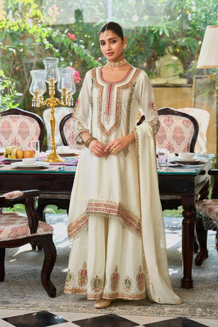 Ankisha Pearl Full work premium gharara set