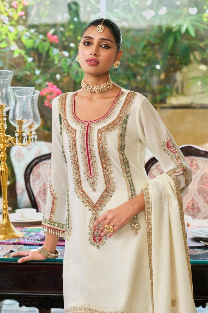 Ankisha Pearl Full work premium gharara set