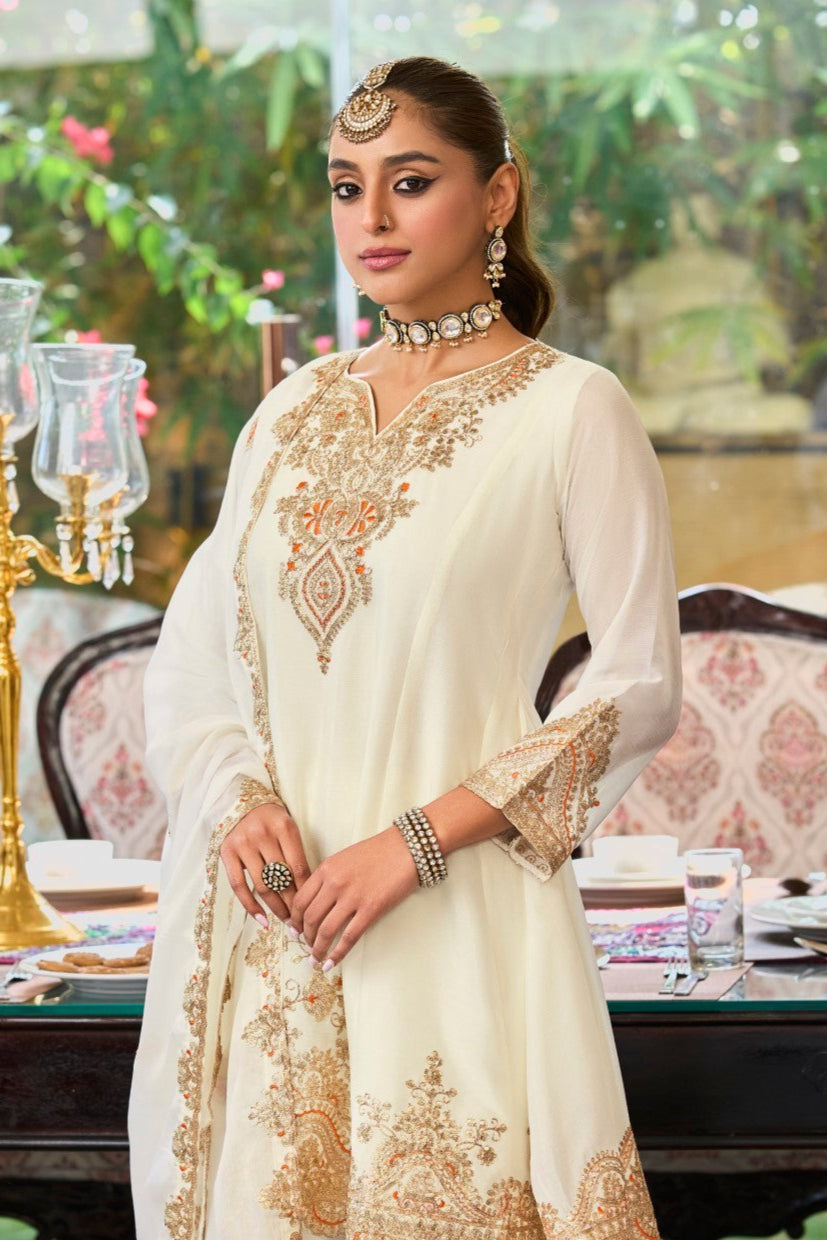 Roshandan pearl full work gharara set