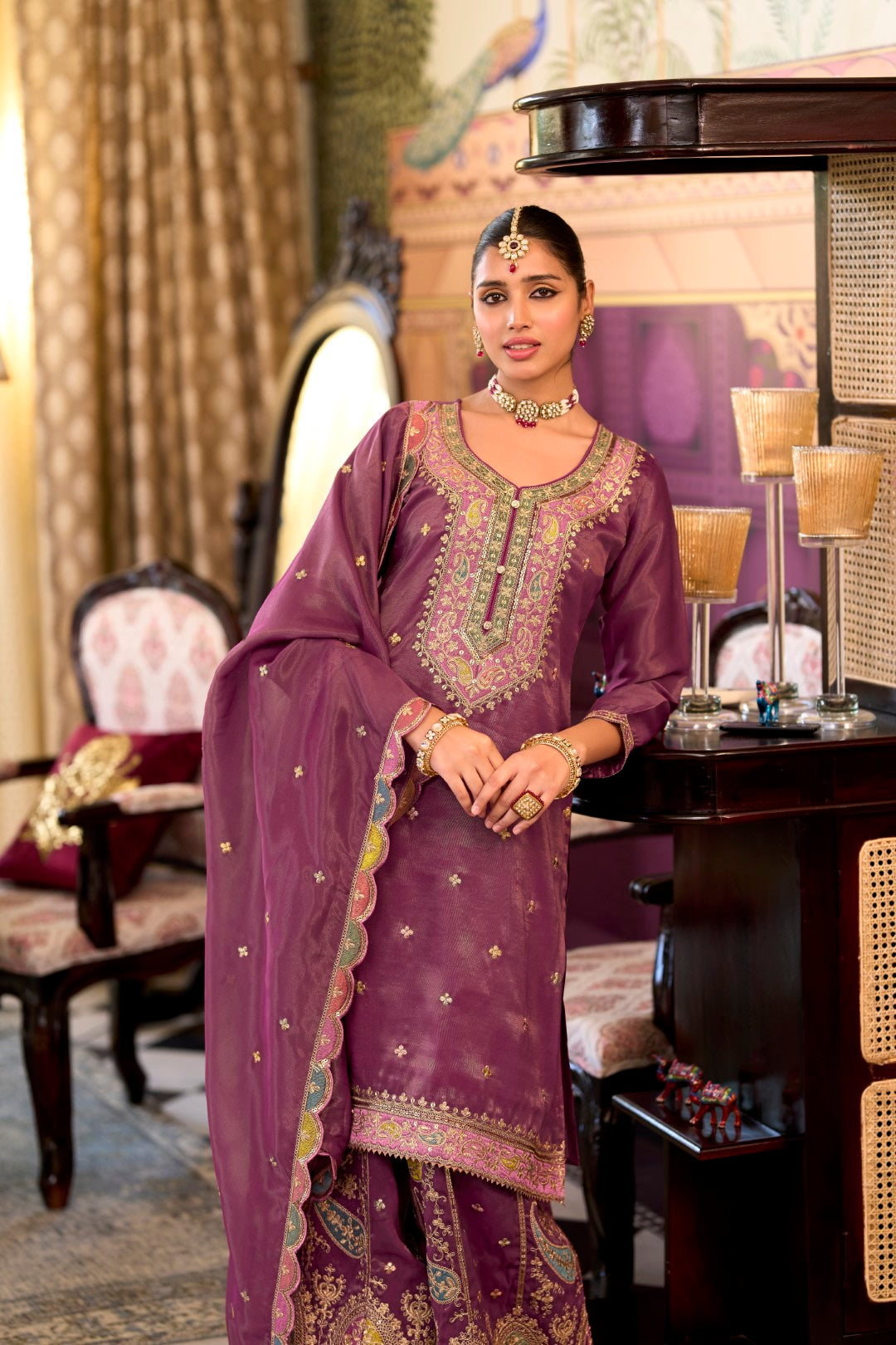 Garja sangria full work gharara set