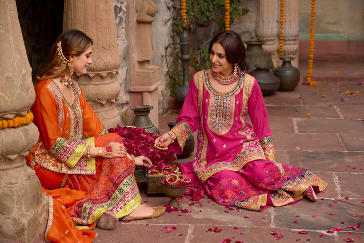 Sarang Kesari Full Work Heavy Work Premium Suit Set