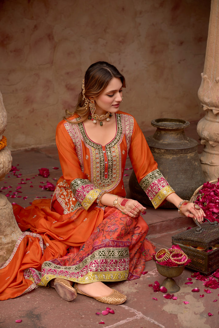 Sarang Kesari Full Work Heavy Work Premium Suit Set