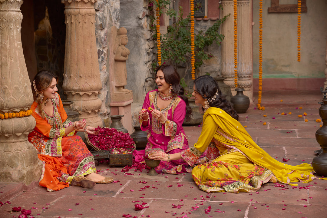 Sarang Kesari Full Work Heavy Work Premium Suit Set