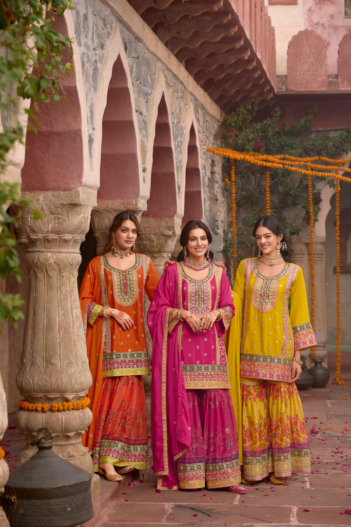 Sarang Kesari Full Work Heavy Work Premium Suit Set