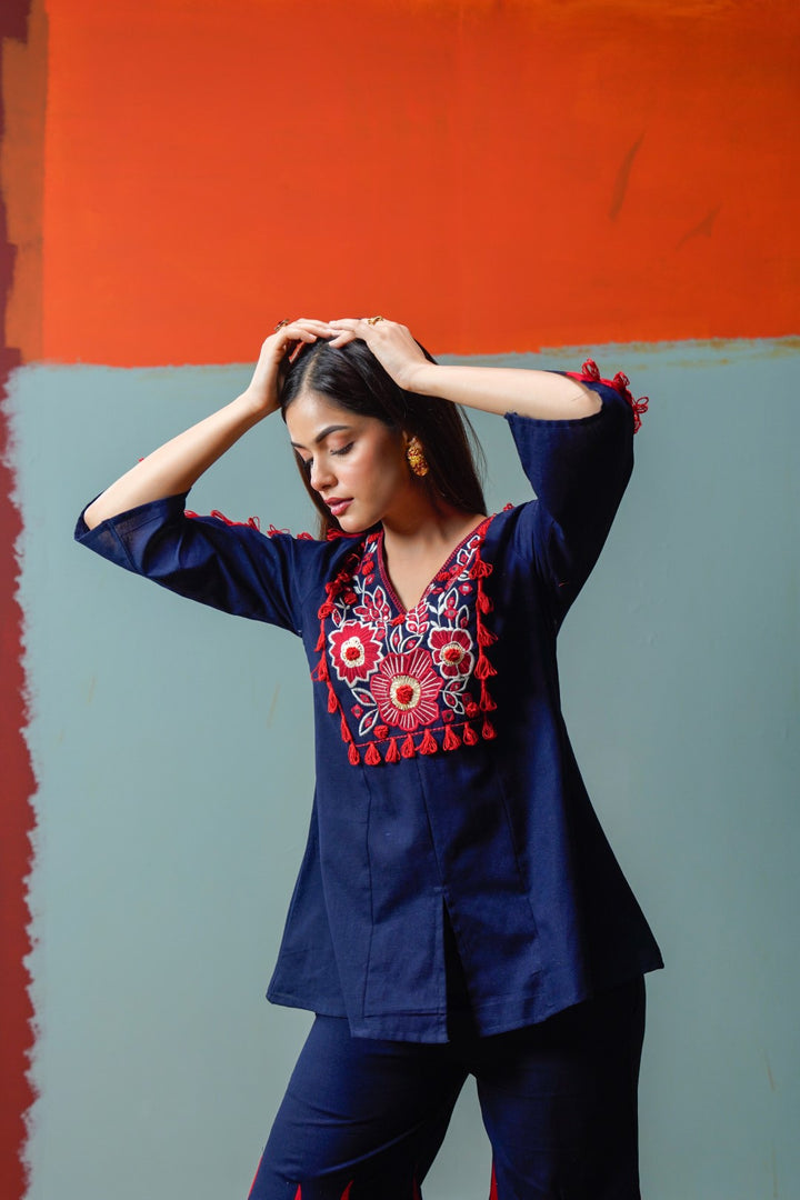 Tatva Azure Cotton Co-ord Set