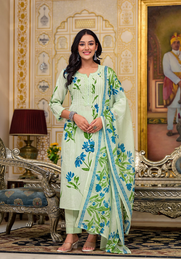 Diti Mint Pure Cotton Suit Set