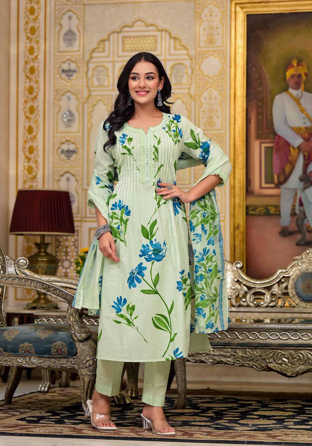 Diti Mint Pure Cotton Suit Set