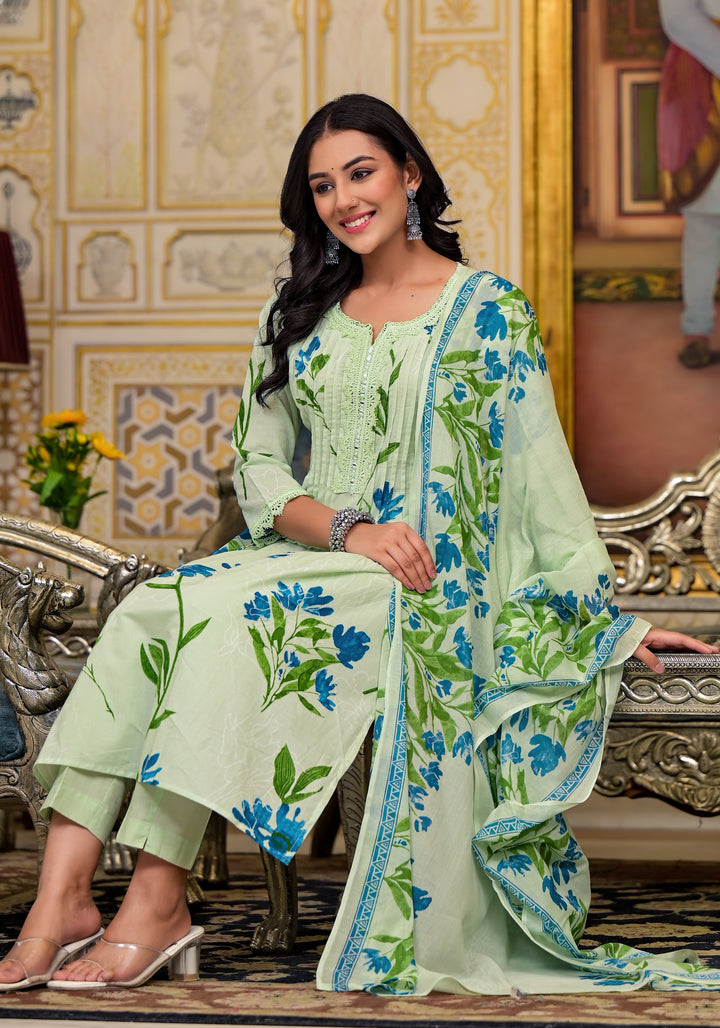 Diti Mint Pure Cotton Suit Set