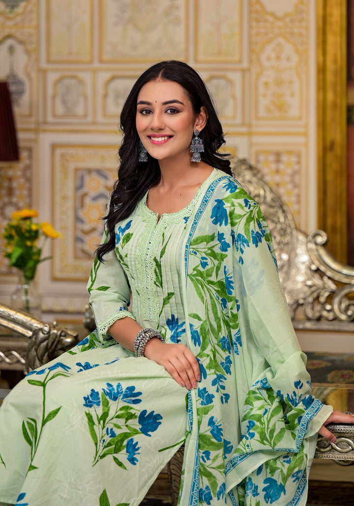 Diti Mint Pure Cotton Suit Set