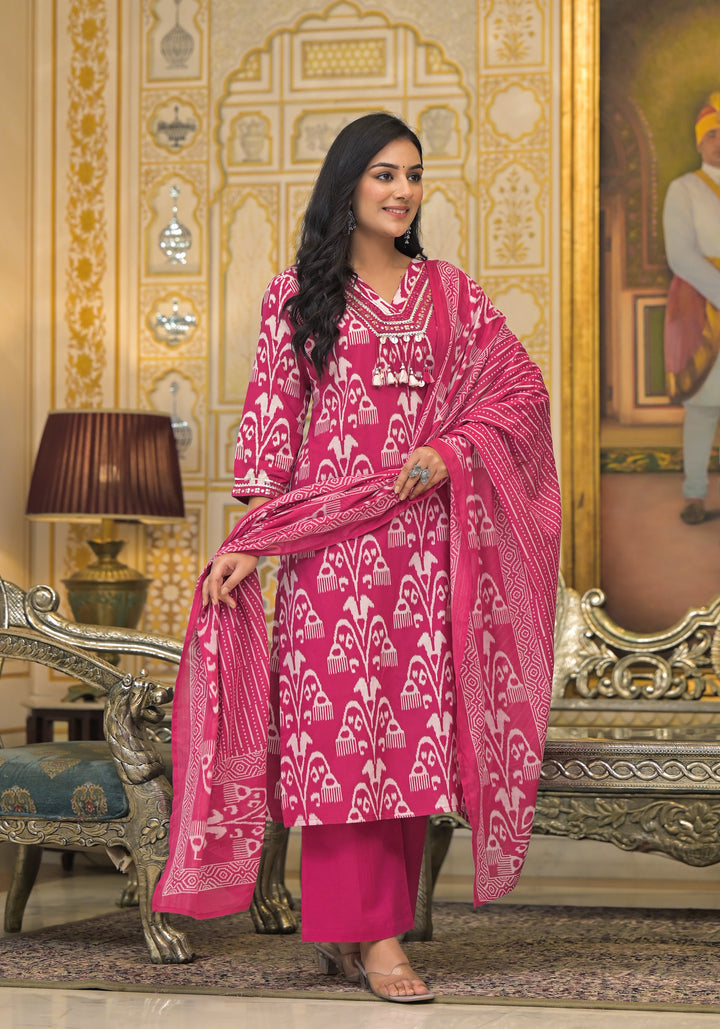 Hiya Rose Cotton Suit set