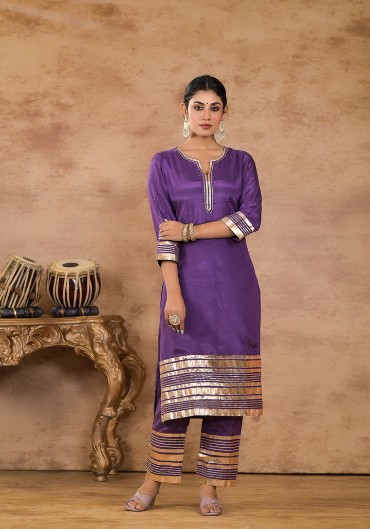 Chanda purple Work Suit Set