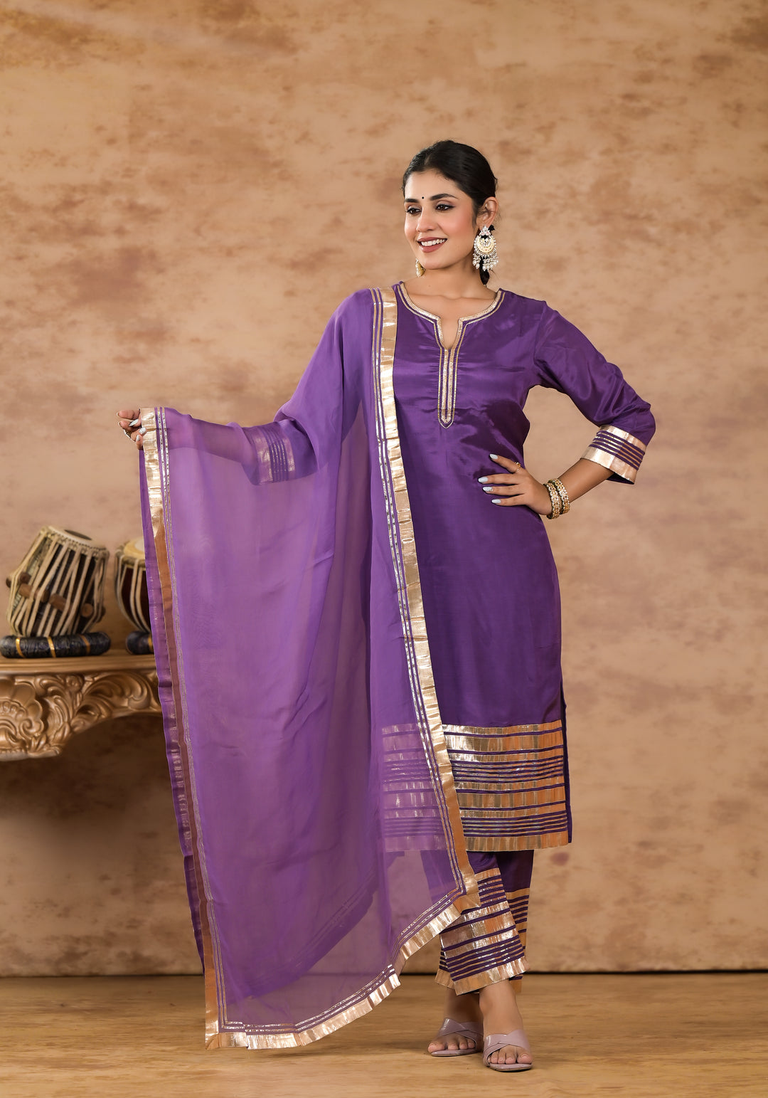 Chanda purple Work Suit Set