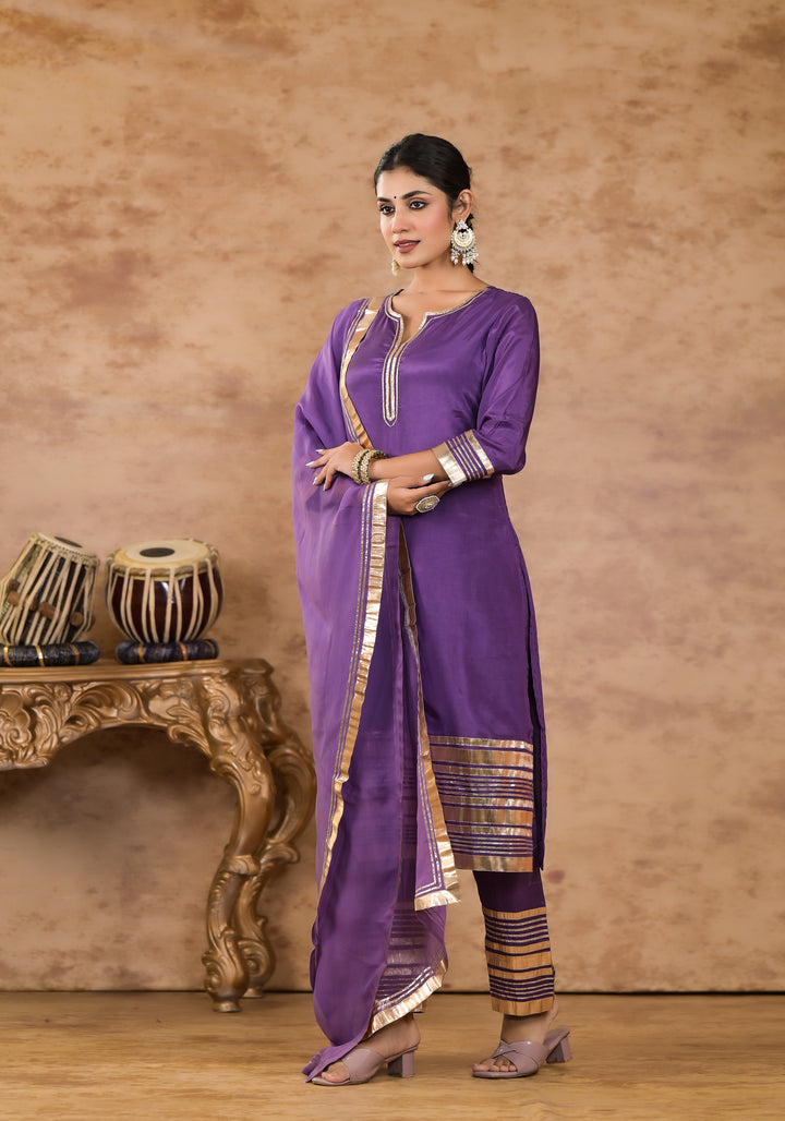 Chanda purple Work Suit Set