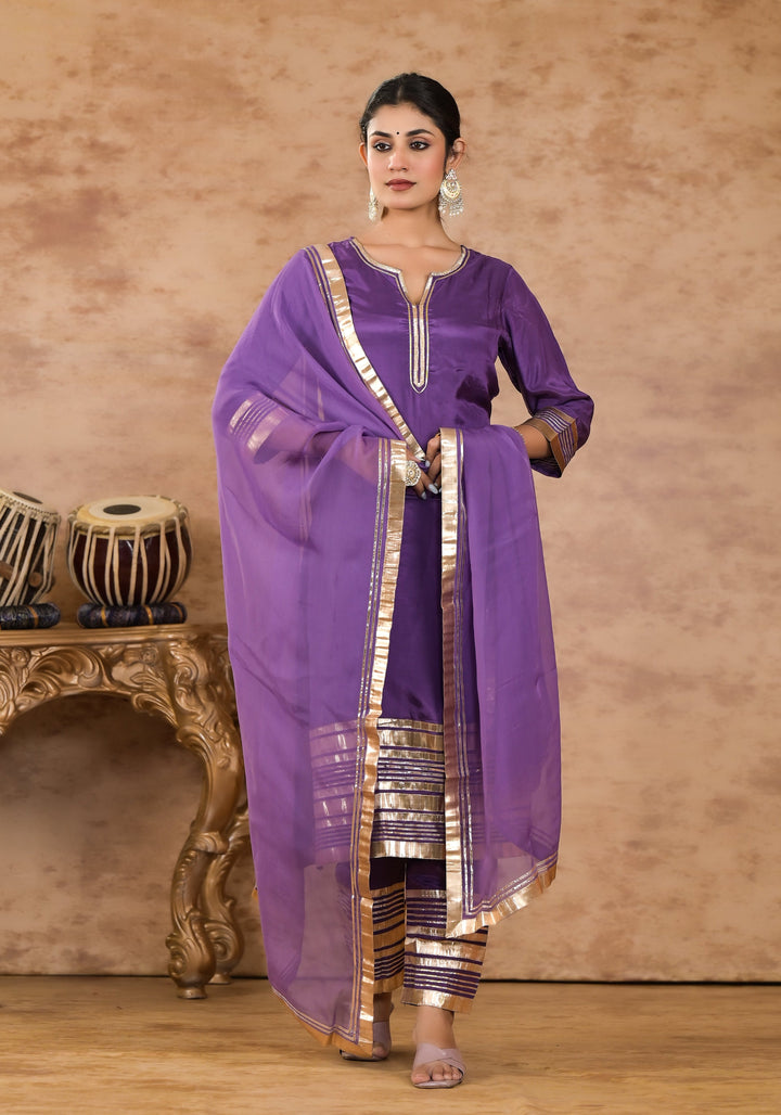 Chanda purple Work Suit Set