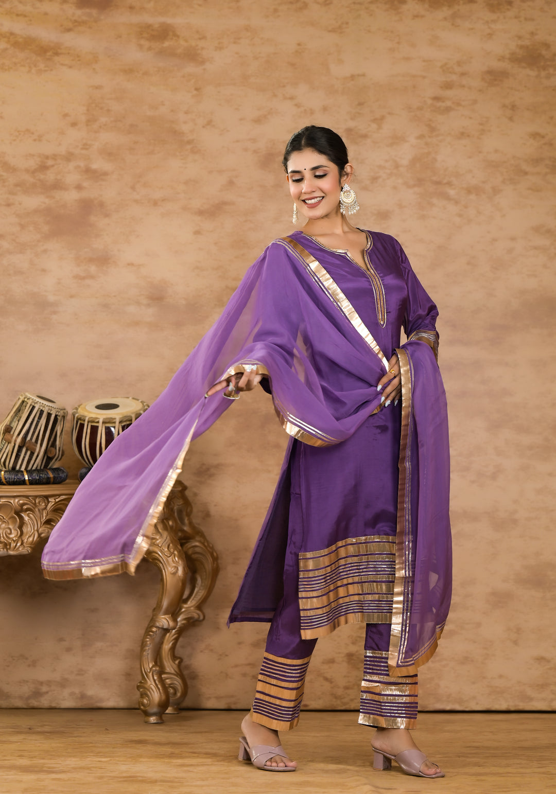 Chanda purple Work Suit Set