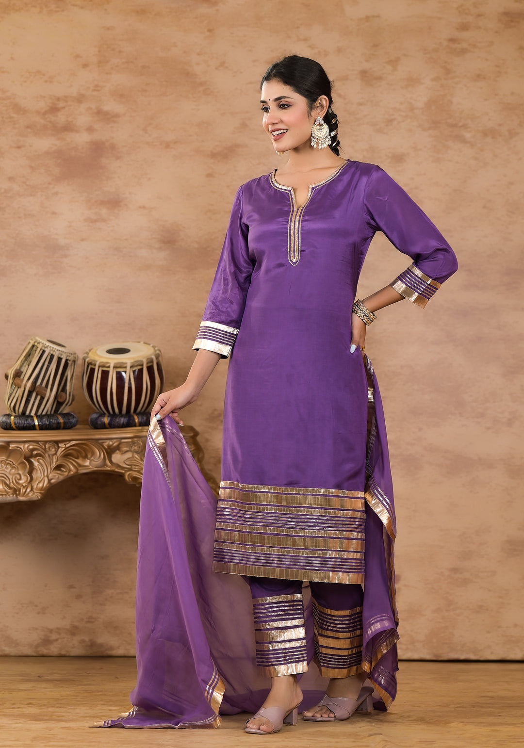 Chanda purple Work Suit Set