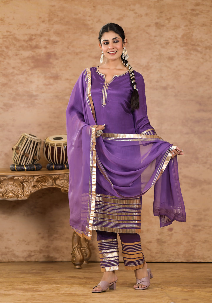 Chanda purple Work Suit Set