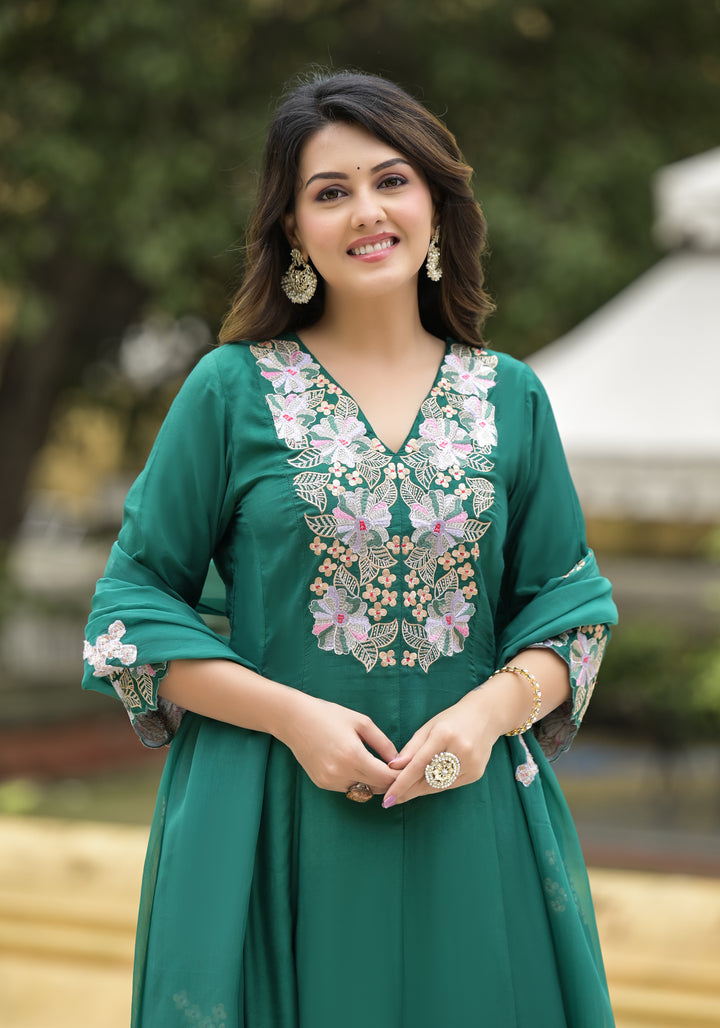 Chanda Fern Handwork Premium Anarkali Suit Set