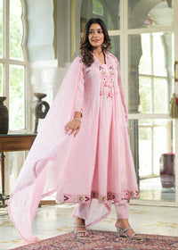 Rajhans Rose Pure Cotton Prremium Anarkali Set