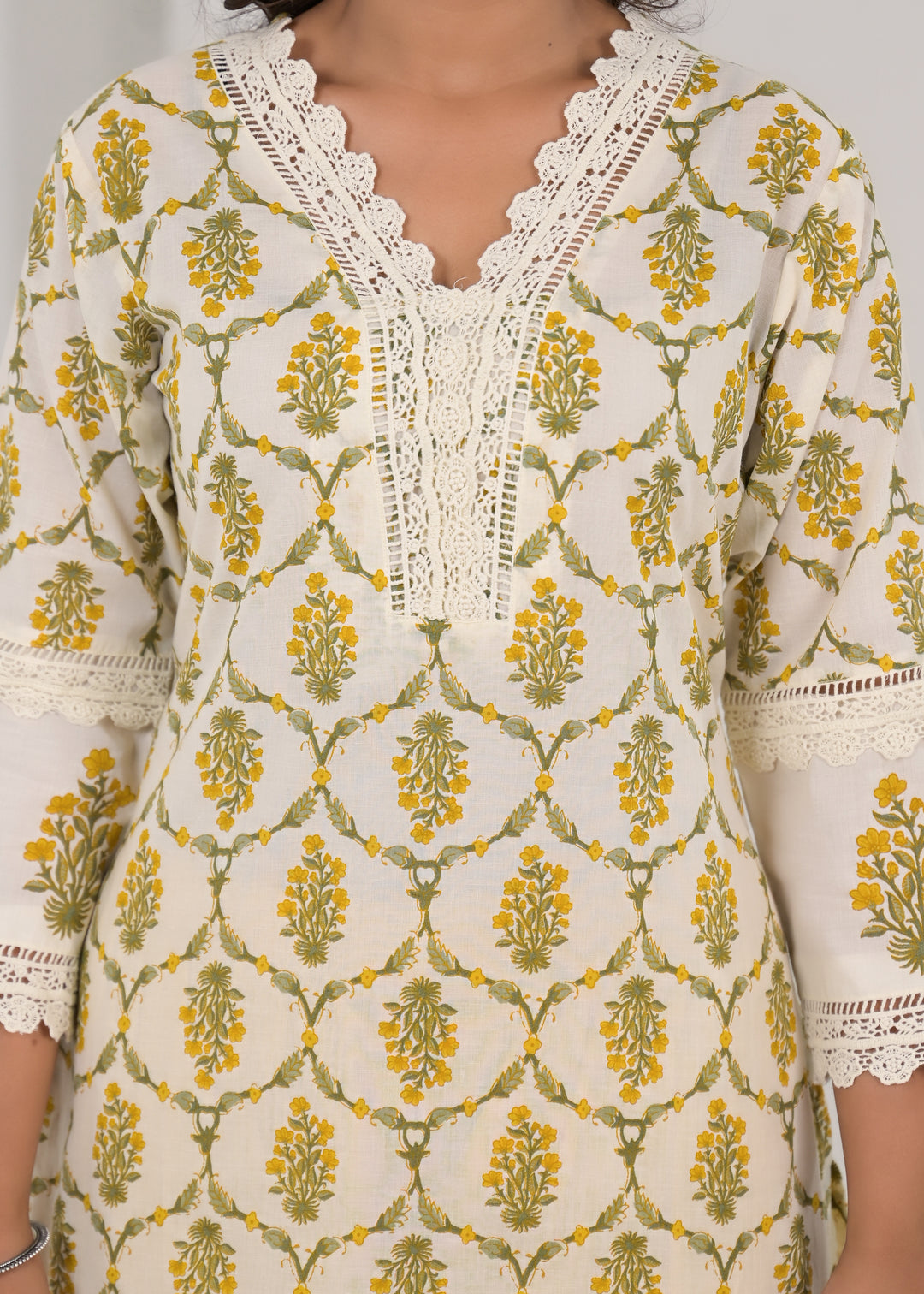 SAYESHA MUSTARD PRINTED COTTON SUIT SET