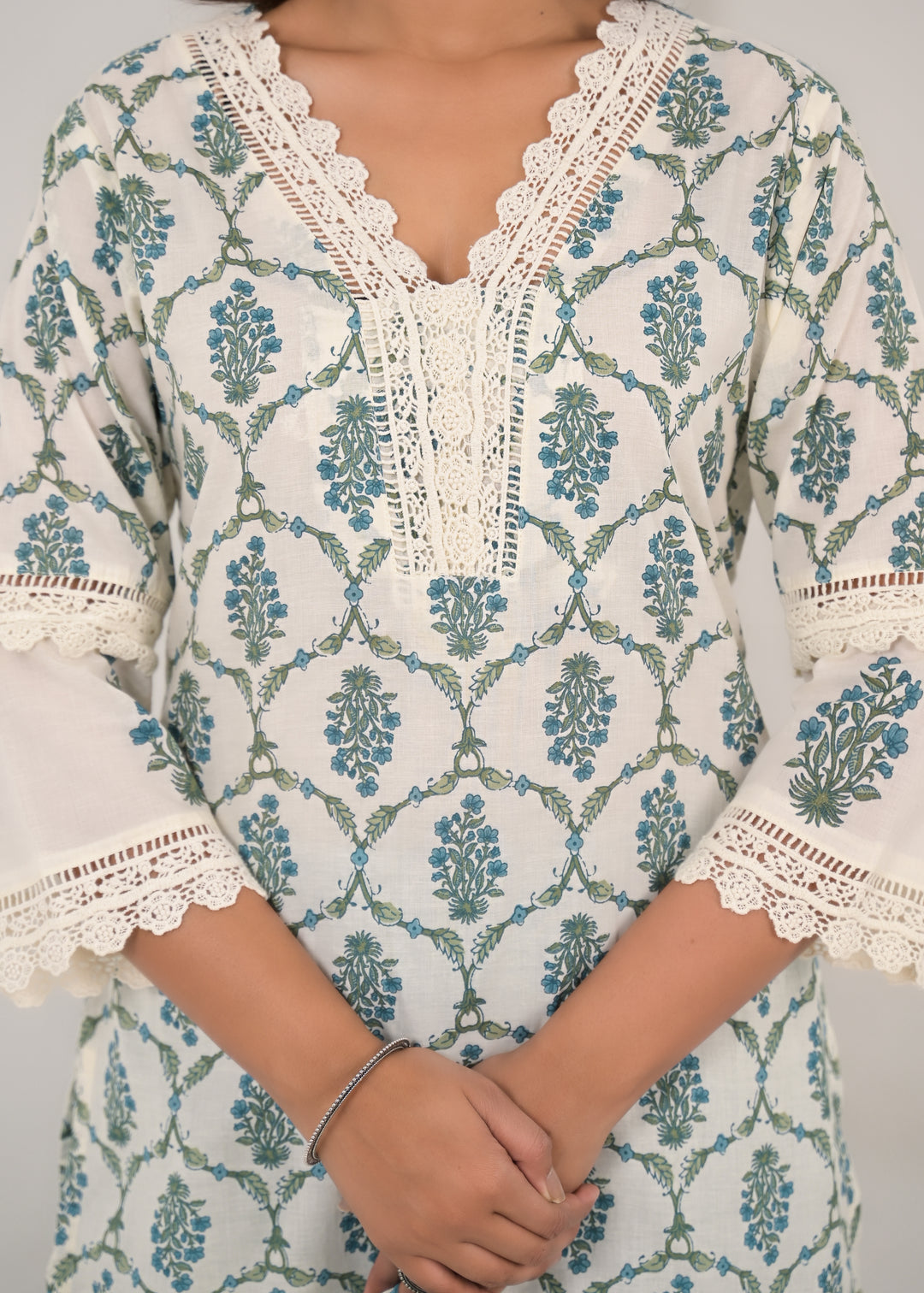 SAYESHA SOFT BLUE PRINTED COTTON SUIT SET
