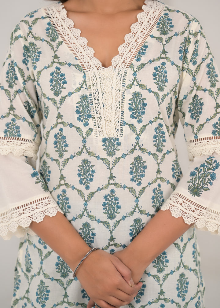SAYESHA SOFT BLUE PRINTED COTTON SUIT SET