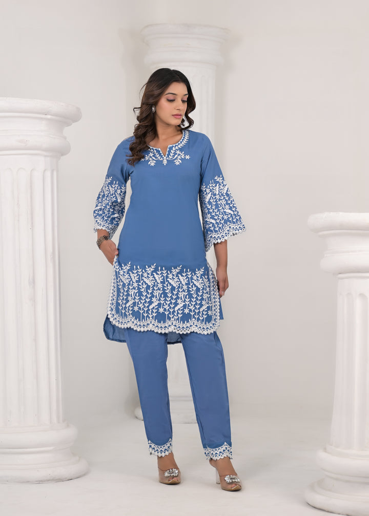 Lipika Lapis Embroidered Cotton Co-ord set