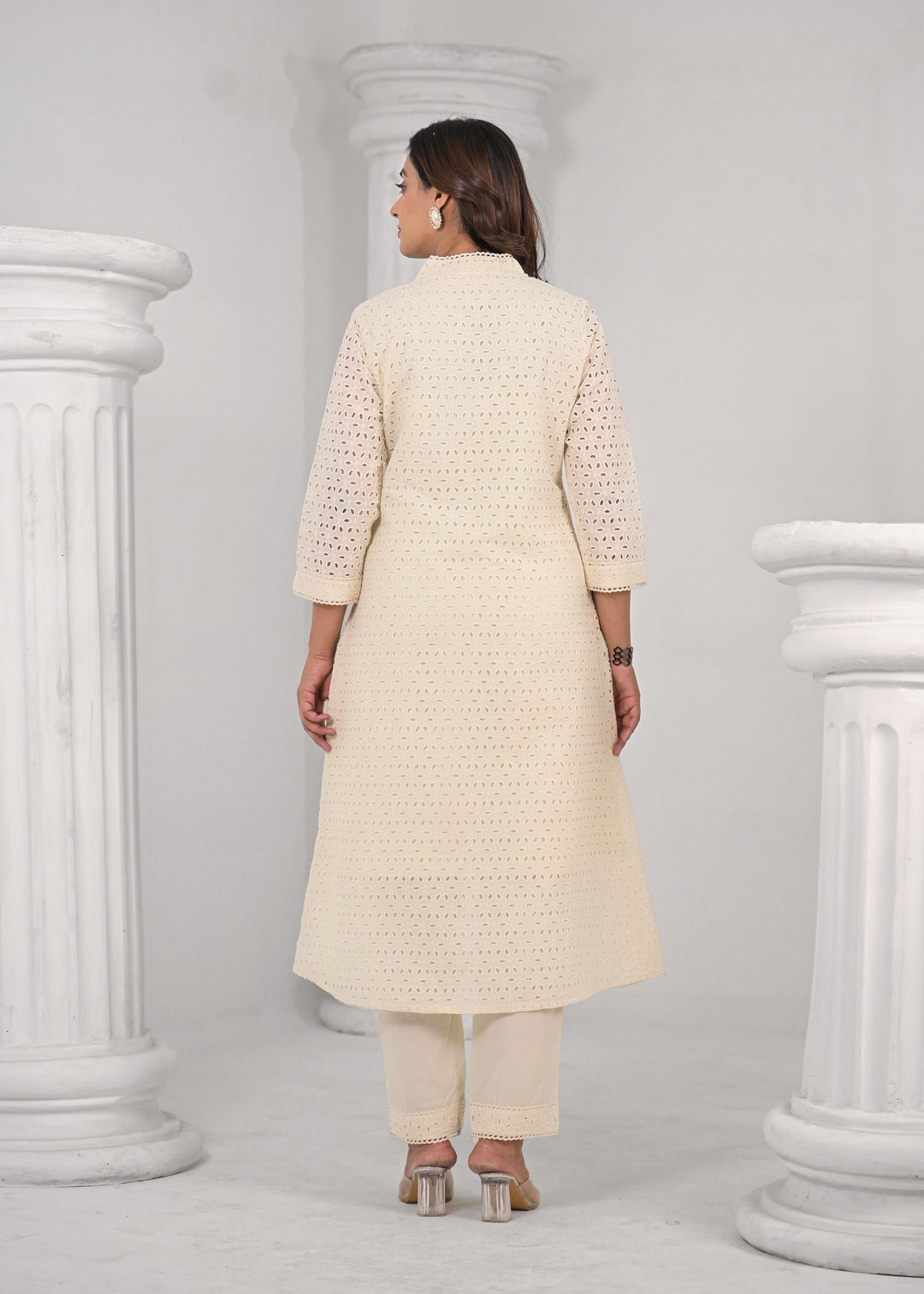 LIPIKA ANGEL SCHIFFLI COTTON KURTA PANT SET