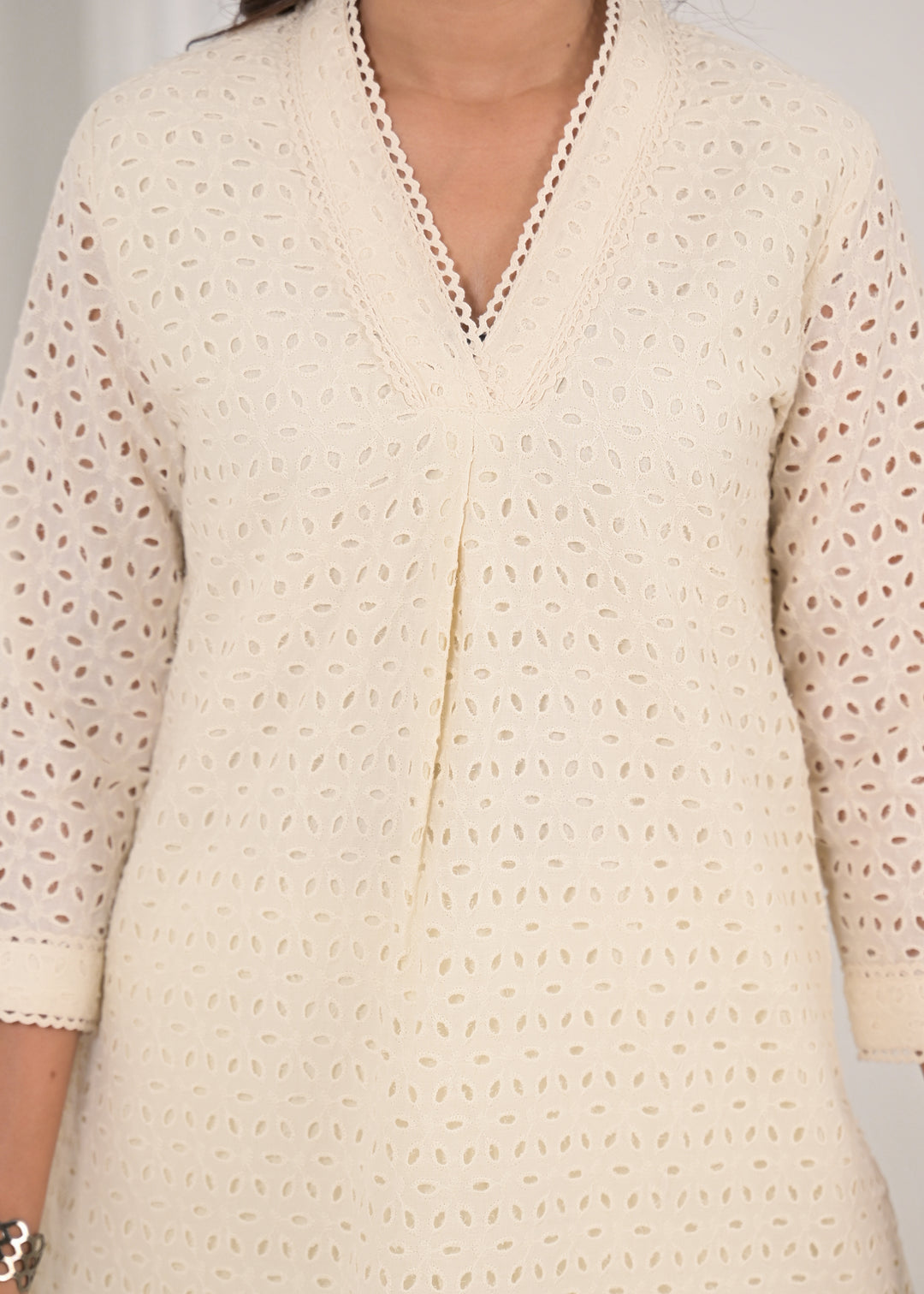 LIPIKA ANGEL SCHIFFLI COTTON KURTA PANT SET