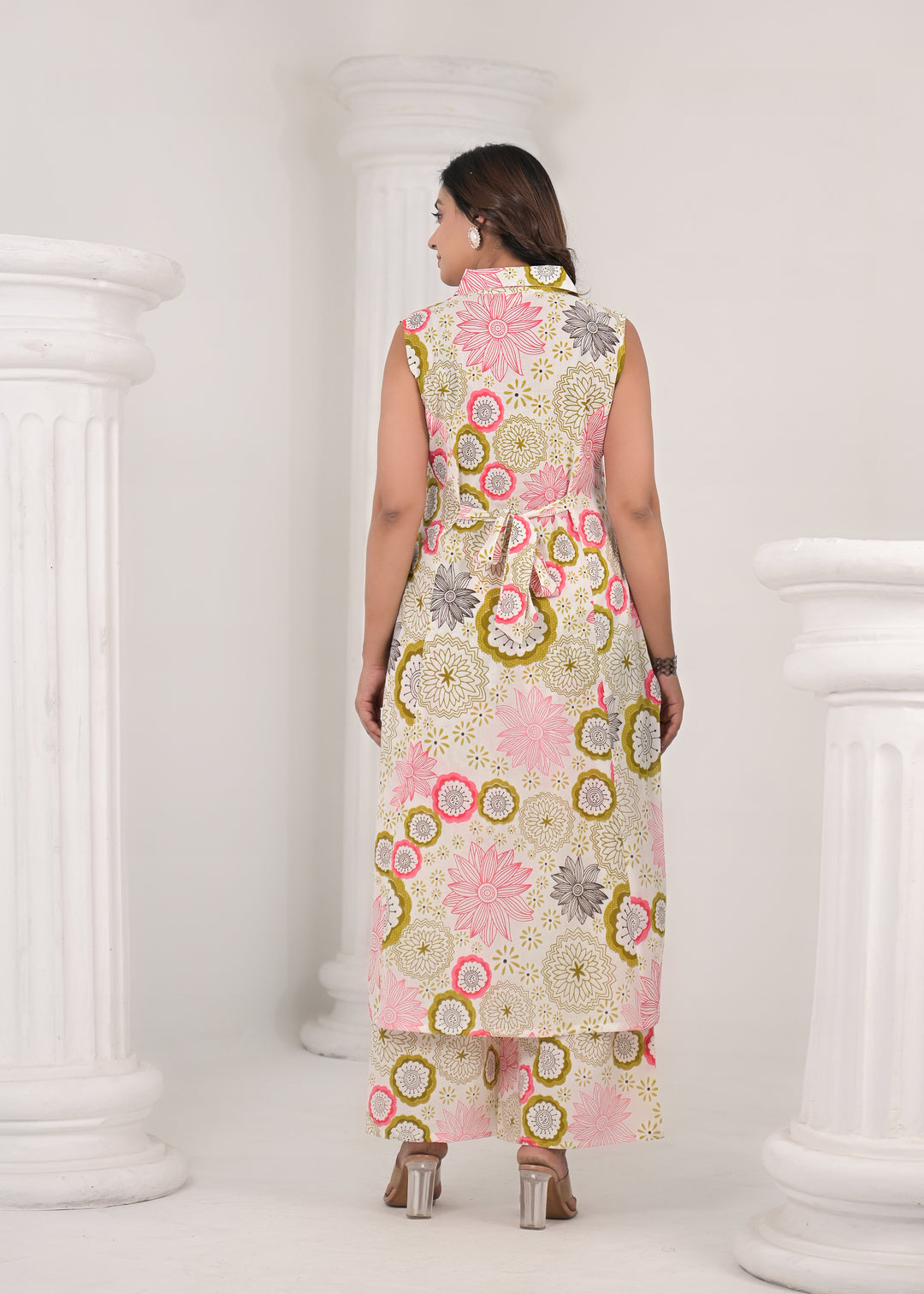 RAAGVI BLUSH PRINTED COTTON KURTA PANT SET