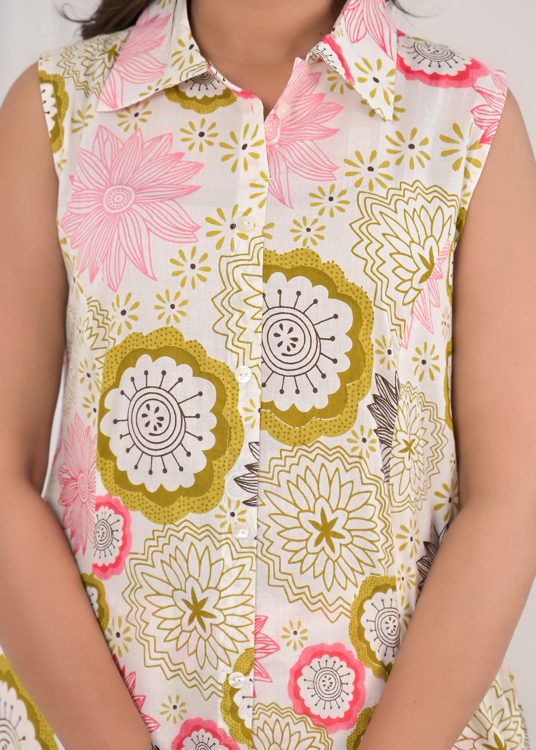 RAAGVI BLUSH PRINTED COTTON KURTA PANT SET