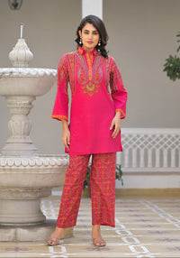 Bhakti Flamingo Cotton Co-ord Set