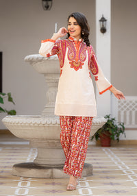 Bhakti Crimson Cotton Co-ord Set