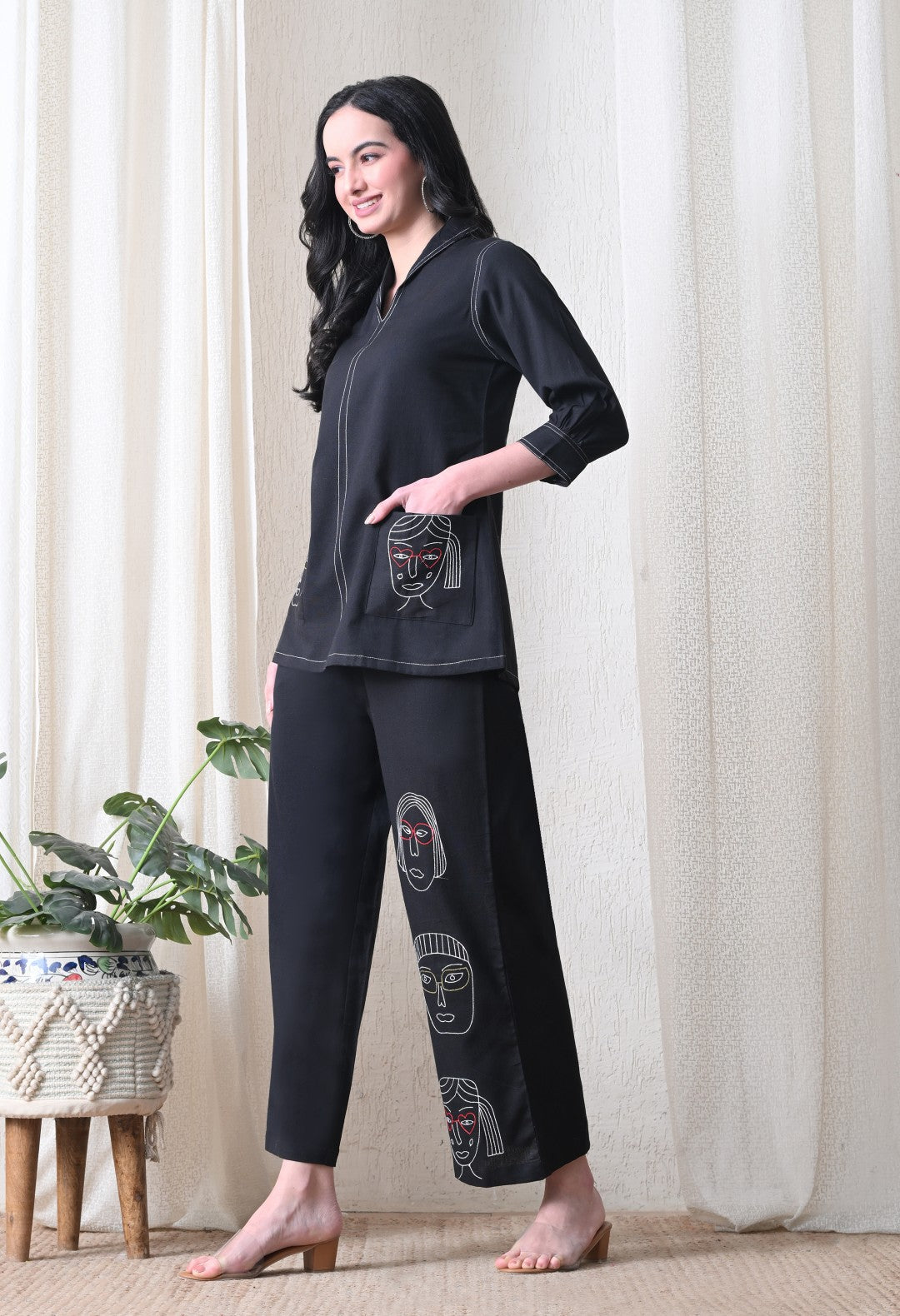 Midushi jade embroidery Cotton co-ord set