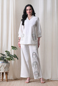 Midushi daisy embroidery Cotton co-ord set