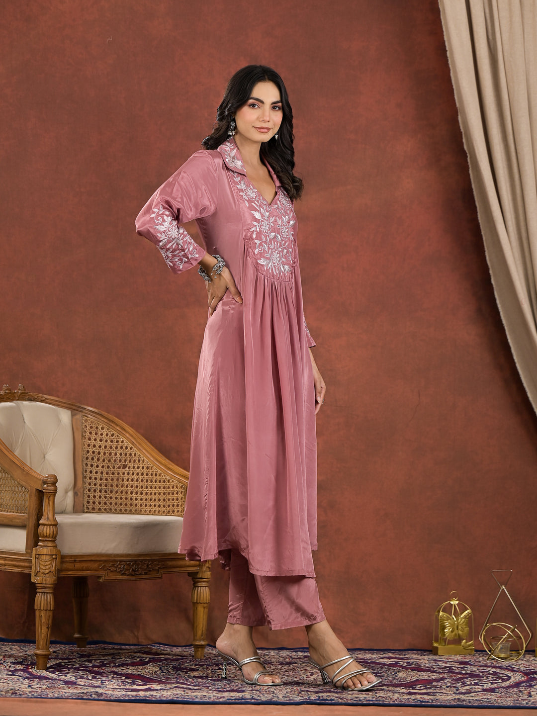 Chanda Rose Embroidery Premium Kurta Pant Set