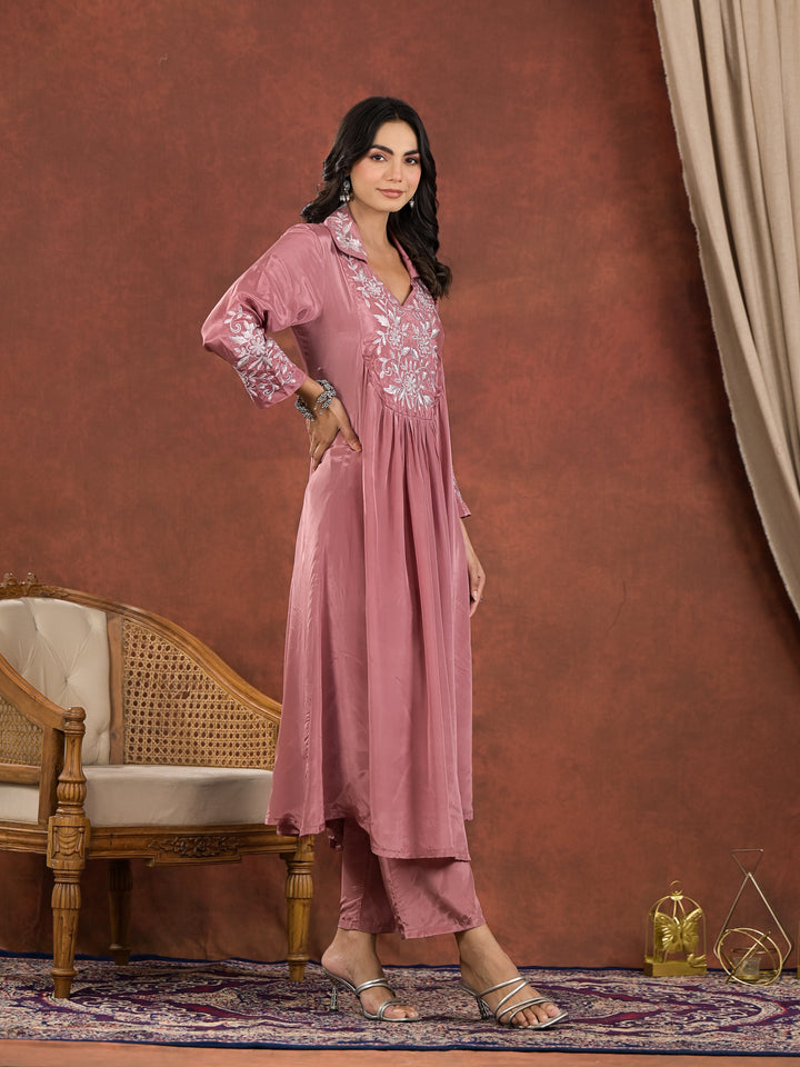 Chanda Rose Embroidery Premium Kurta Pant Set