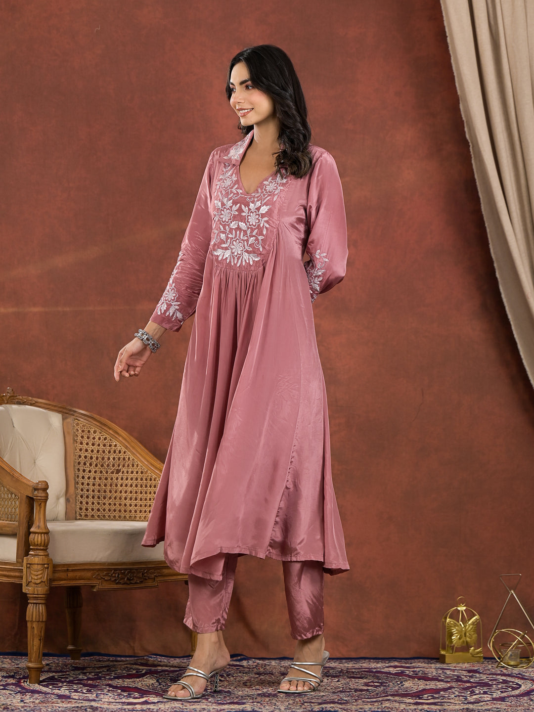 Chanda Rose Embroidery Premium Kurta Pant Set